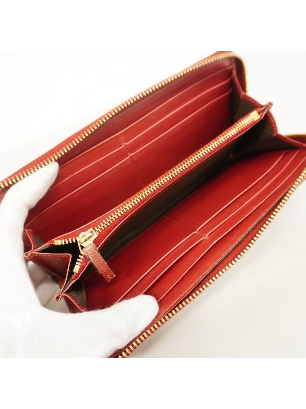 Gucci Wallet Guccissima Patent Red Champagne Gold - Picture 3 of 7
